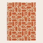Mid Century Modern Piquet Abstract Multi Pattern in Mid Mod Burnt Orange and Beige Poster Gallery Image 4