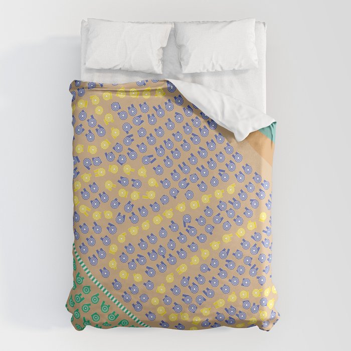 Bella / Beautiful Italy Beach Umbrellas - Aerial Italian Duvet Cover Gallery Image 6