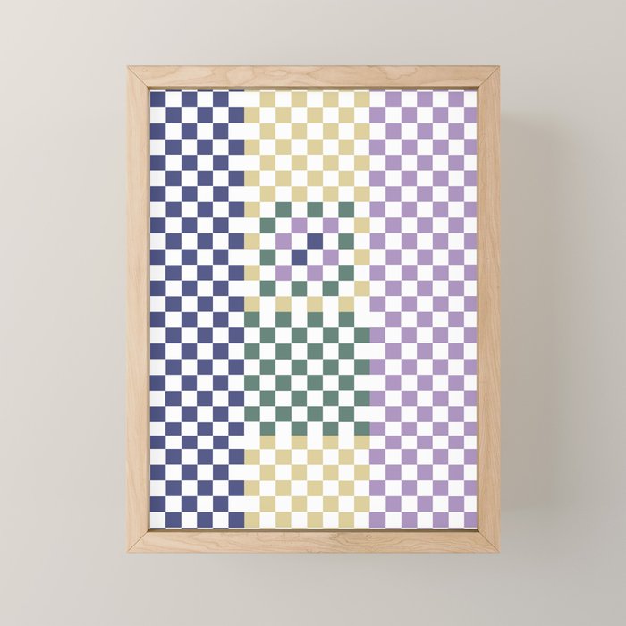 Bold colors block grid A Mini Art Print Gallery Image 1