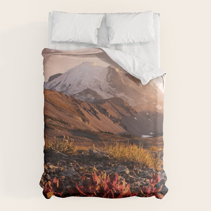 Believe in Miracles - Mount Rainier National Park Duvet Cover Gallery Image 1
