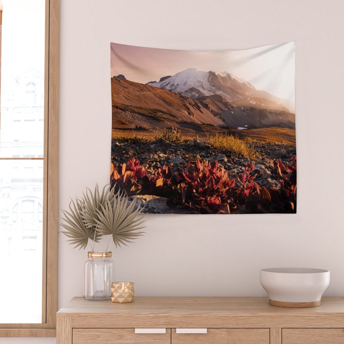 Believe in Miracles - Mount Rainier National Park Wall Tapestry Gallery Image 2