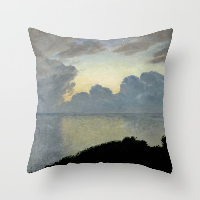 Summer night by the sea, tisvilde, 1900, Oil Landscape Painting  Throw Pillow Gallery Image 1