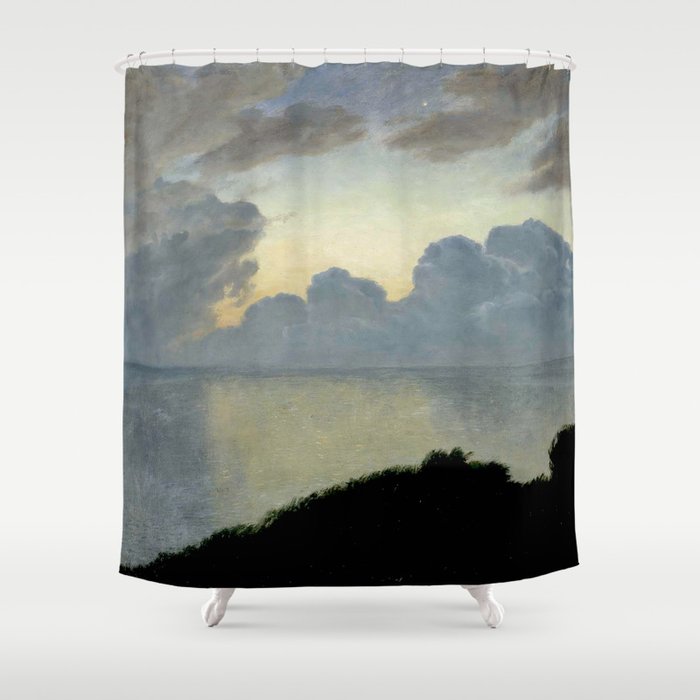 Summer night by the sea, tisvilde, 1900, Oil Landscape Painting  Shower Curtain Gallery Image 1