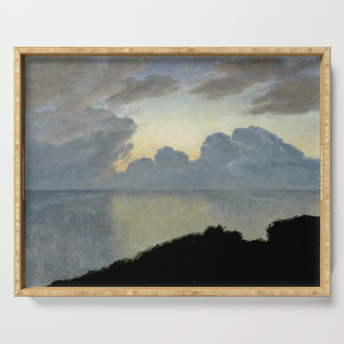 Summer night by the sea, tisvilde, 1900, Oil Landscape Painting  Serving Tray Gallery Image 1
