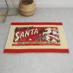 Naughty or Nice?, Vintage Santa Poster Rug Gallery Image 1
