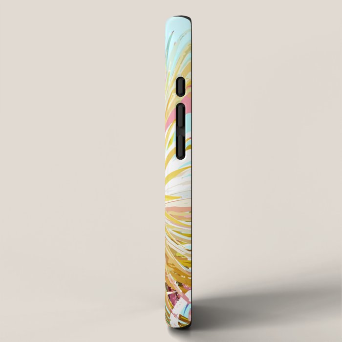 Beachy Pastel Palm Jungle | Botanical Digital Painting | Nature Plants Tropical Boho Blush iPhone Case Gallery Image 2