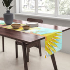 Beachy Pastel Palm Jungle | Botanical Digital Painting | Nature Plants Tropical Boho Blush Table Runner Gallery Image 2