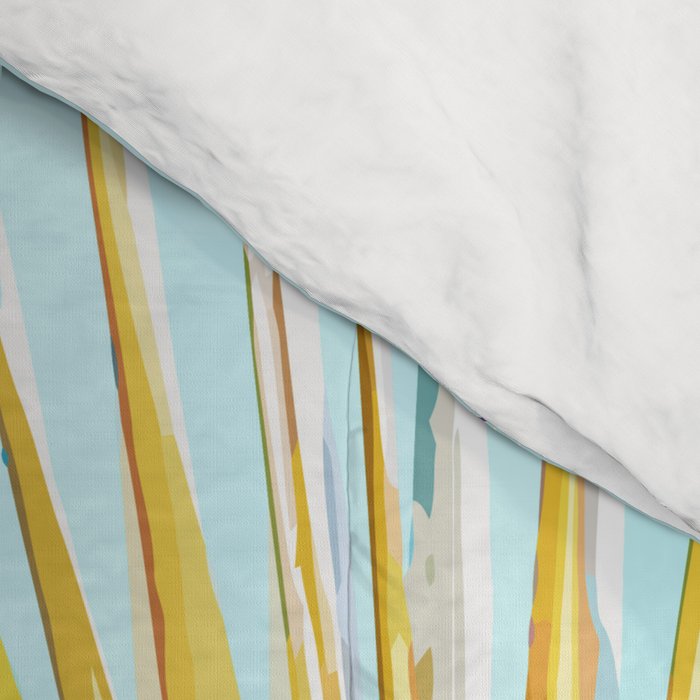 Beachy Pastel Palm Jungle | Botanical Digital Painting | Nature Plants Tropical Boho Blush Comforter Gallery Image 4