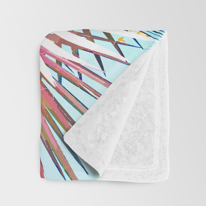 Beachy Pastel Palm Jungle | Botanical Digital Painting | Nature Plants Tropical Boho Blush Throw Blanket Gallery Image 3
