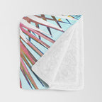 Beachy Pastel Palm Jungle | Botanical Digital Painting | Nature Plants Tropical Boho Blush Throw Blanket Gallery Image 3