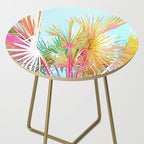 Beachy Pastel Palm Jungle | Botanical Digital Painting | Nature Plants Tropical Boho Blush Side Table Gallery Image 2