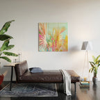Beachy Pastel Palm Jungle | Botanical Digital Painting | Nature Plants Tropical Boho Blush Wood Wall Art Gallery Image 2