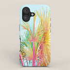 Beachy Pastel Palm Jungle | Botanical Digital Painting | Nature Plants Tropical Boho Blush iPhone Case Gallery Image 1