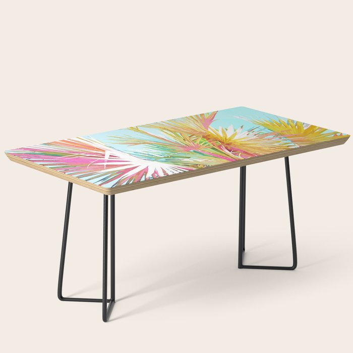 Beachy Pastel Palm Jungle | Botanical Digital Painting | Nature Plants Tropical Boho Blush Coffee Table Gallery Image 1