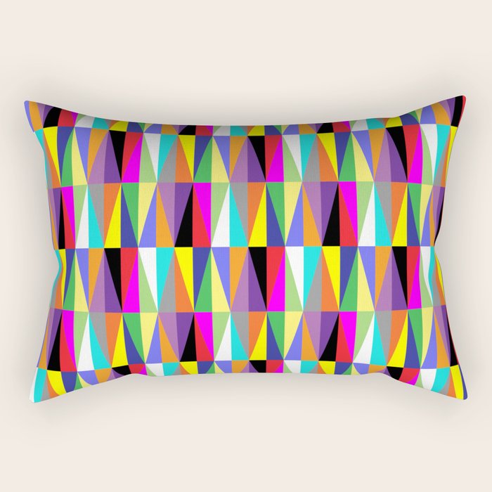 Colourful Geometric Diamonds Pattern No 1 Multicolors Rectangular Pillow Gallery Image 2