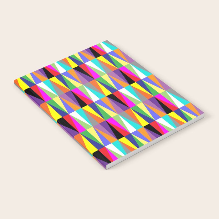 Colourful Geometric Diamonds Pattern No 1 Multicolors Notebook Gallery Image 2