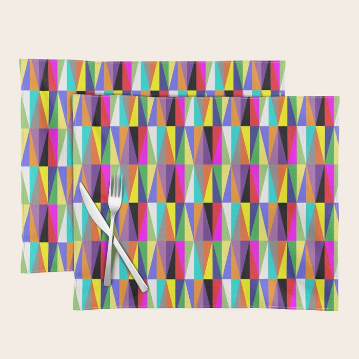 Colourful Geometric Diamonds Pattern No 1 Multicolors Placemat Gallery Image 1
