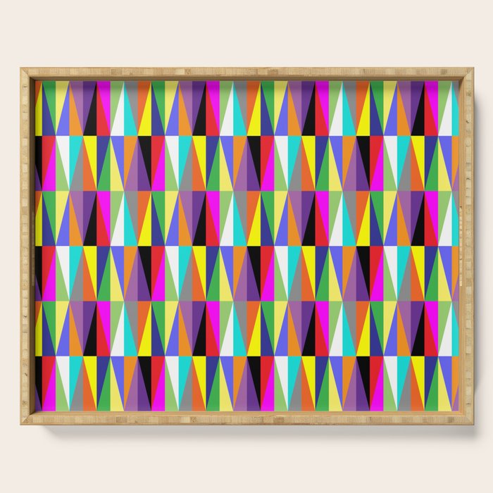 Colourful Geometric Diamonds Pattern No 1 Multicolors Serving Tray Gallery Image 1