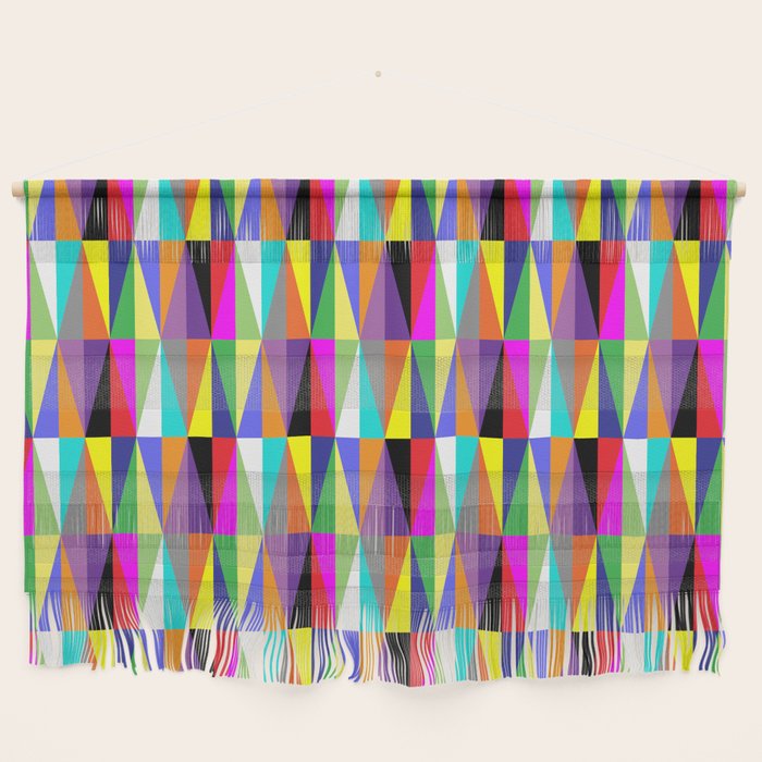 Colourful Geometric Diamonds Pattern No 1 Multicolors Wall Hanging Gallery Image 1