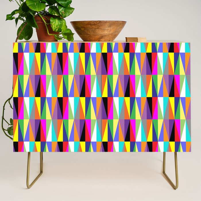 Colourful Geometric Diamonds Pattern No 1 Multicolors Credenza Gallery Image 1