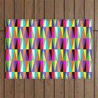 Colourful Geometric Diamonds Pattern No 1 Multicolors Outdoor Rug Gallery Image 1