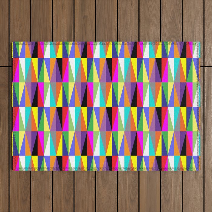 Colourful Geometric Diamonds Pattern No 1 Multicolors Outdoor Rug Gallery Image 1