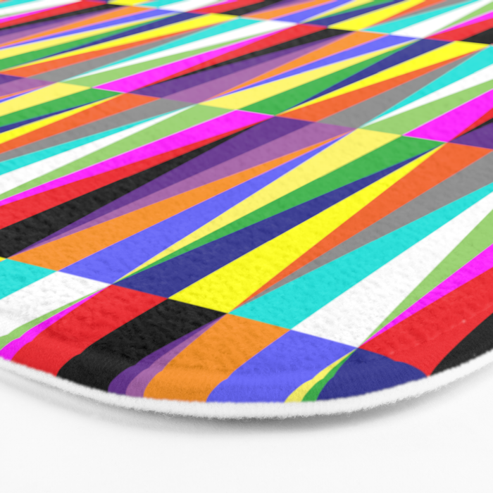 Colourful Geometric Diamonds Pattern No 1 Multicolors Bath Mat Gallery Image 3