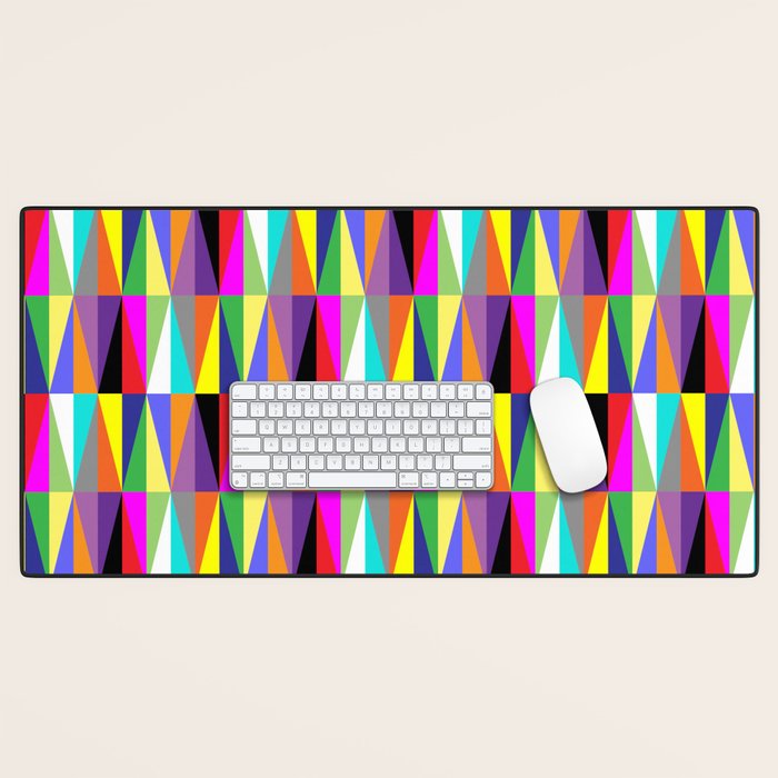 Colourful Geometric Diamonds Pattern No 1 Multicolors Desk Mat Gallery Image 1