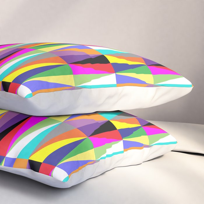 Colourful Geometric Diamonds Pattern No 1 Multicolors Pillow Sham Gallery Image 3
