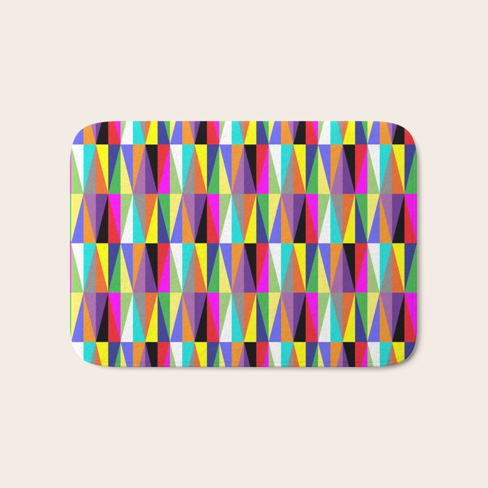 Colourful Geometric Diamonds Pattern No 1 Multicolors Bath Mat Gallery Image 1