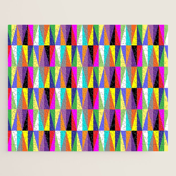 Colourful Geometric Diamonds Pattern No 1 Multicolors Jigsaw Puzzle Gallery Image 1