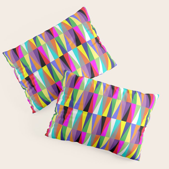 Colourful Geometric Diamonds Pattern No 1 Multicolors Pillow Sham Gallery Image 3