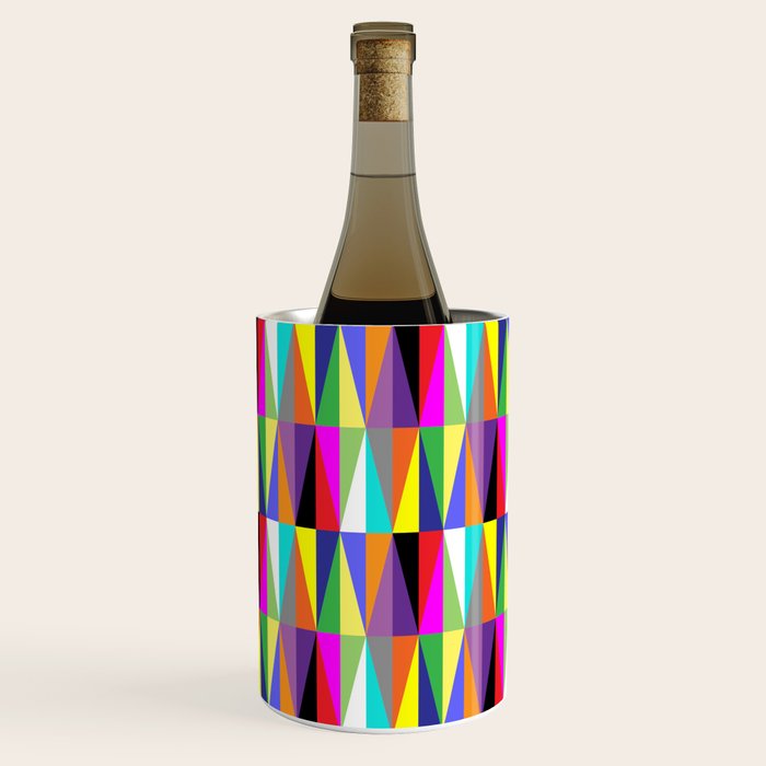 Colourful Geometric Diamonds Pattern No 1 Multicolors Wine Chiller Gallery Image 2