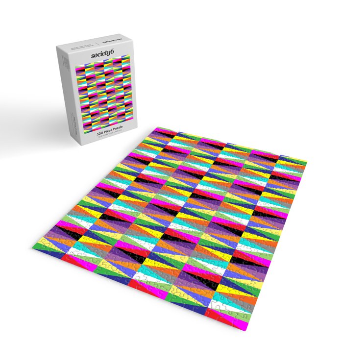 Colourful Geometric Diamonds Pattern No 1 Multicolors Jigsaw Puzzle Gallery Image 2
