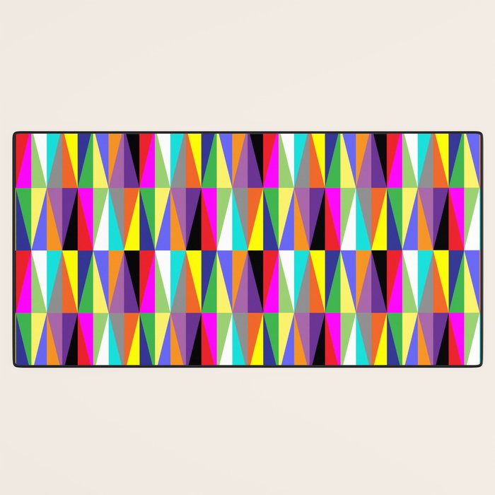Colourful Geometric Diamonds Pattern No 1 Multicolors Desk Mat Gallery Image 3