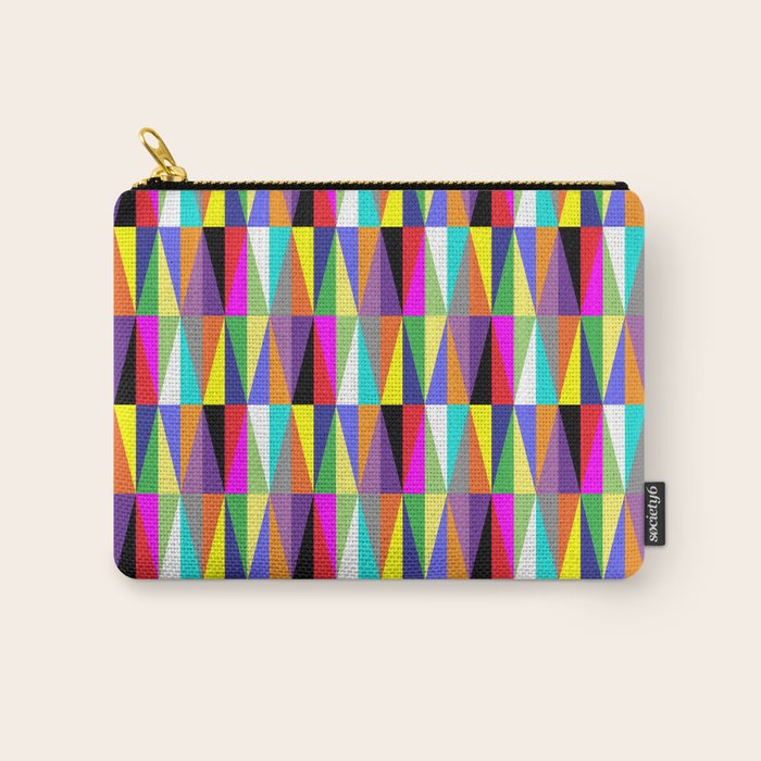 Colourful Geometric Diamonds Pattern No 1 Multicolors Carry All Pouch Gallery Image 1