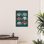Christmas Sweaters - Teal & Red Palette Poster Gallery Image 2