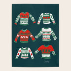 Christmas Sweaters - Teal & Red Palette Poster Gallery Image 4