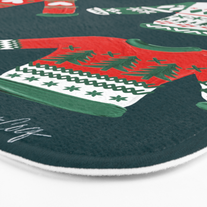 Christmas Sweaters - Teal & Red Palette Bath Mat Gallery Image 3