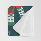 Christmas Sweaters - Teal & Red Palette Throw Blanket Gallery Image 3