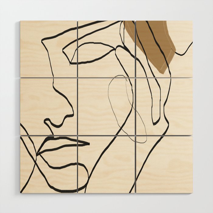 Abstract Face Wood Wall Art Gallery Image 1