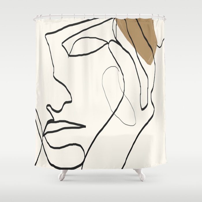 Abstract Face Shower Curtain Gallery Image 1
