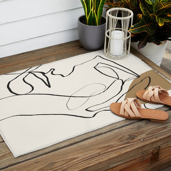 Abstract Face Outdoor Rug Gallery Image 2