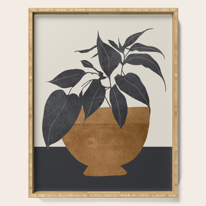 Abstract Art /Minimal Plant 144 Serving Tray Gallery Image 1
