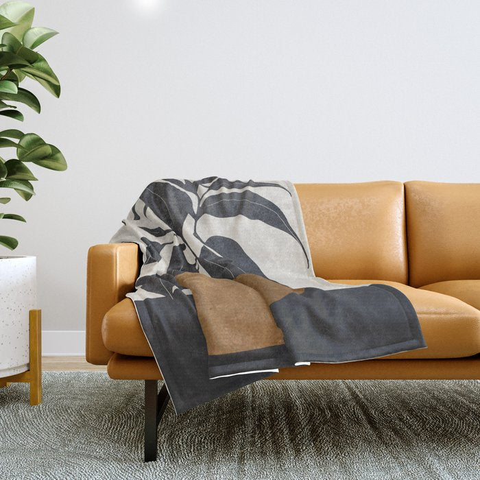 Abstract Art /Minimal Plant 144 Throw Blanket Gallery Image 1