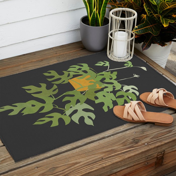 Minimal Abstract Art Plant 28 Outdoor Rug Gallery Image 2