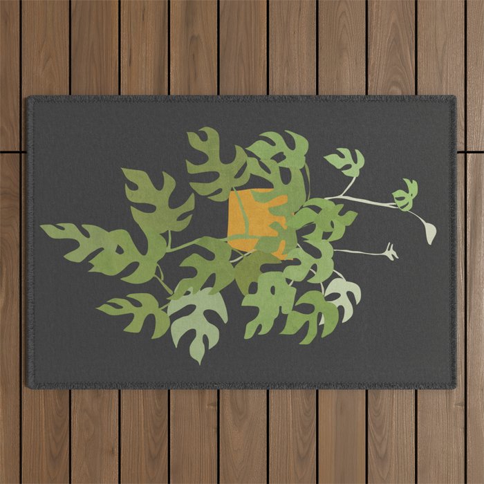 Minimal Abstract Art Plant 28 Outdoor Rug Gallery Image 1