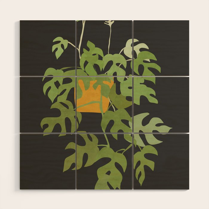 Minimal Abstract Art Plant 28 Wood Wall Art Gallery Image 1