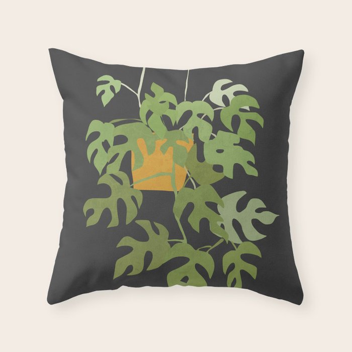 Minimal Abstract Art Plant 28 Throw Pillow Gallery Image 6