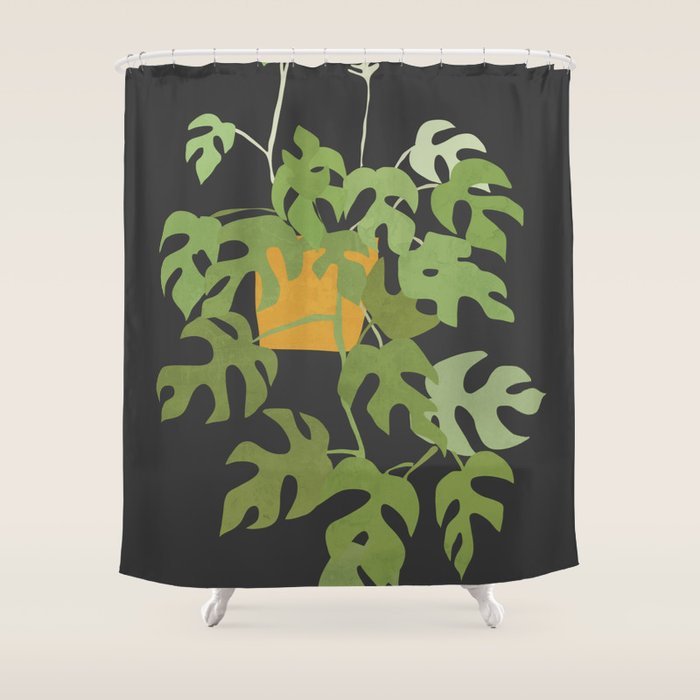 Minimal Abstract Art Plant 28 Shower Curtain Gallery Image 1